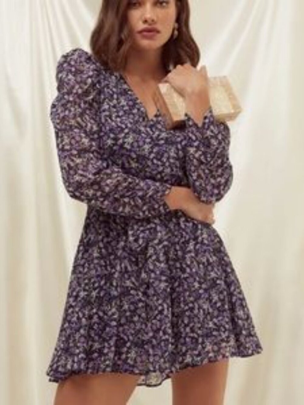 ASTR Women's Mini Florasl Print Fit and Flare desiree dress sz M